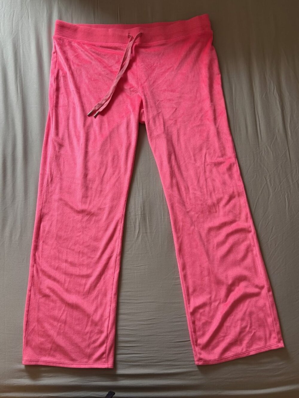 Aerie Dreamy Velour Low Rise Flare Pants Coral Sun XL Y2K